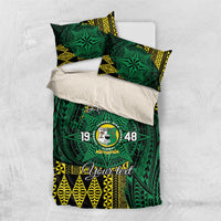 Personalised Tonga Liahona High School Bedding Set Since 1948 Special Kupesi Pattern LT9 US Twin 172cm x 218cm Green - Polynesian Pride