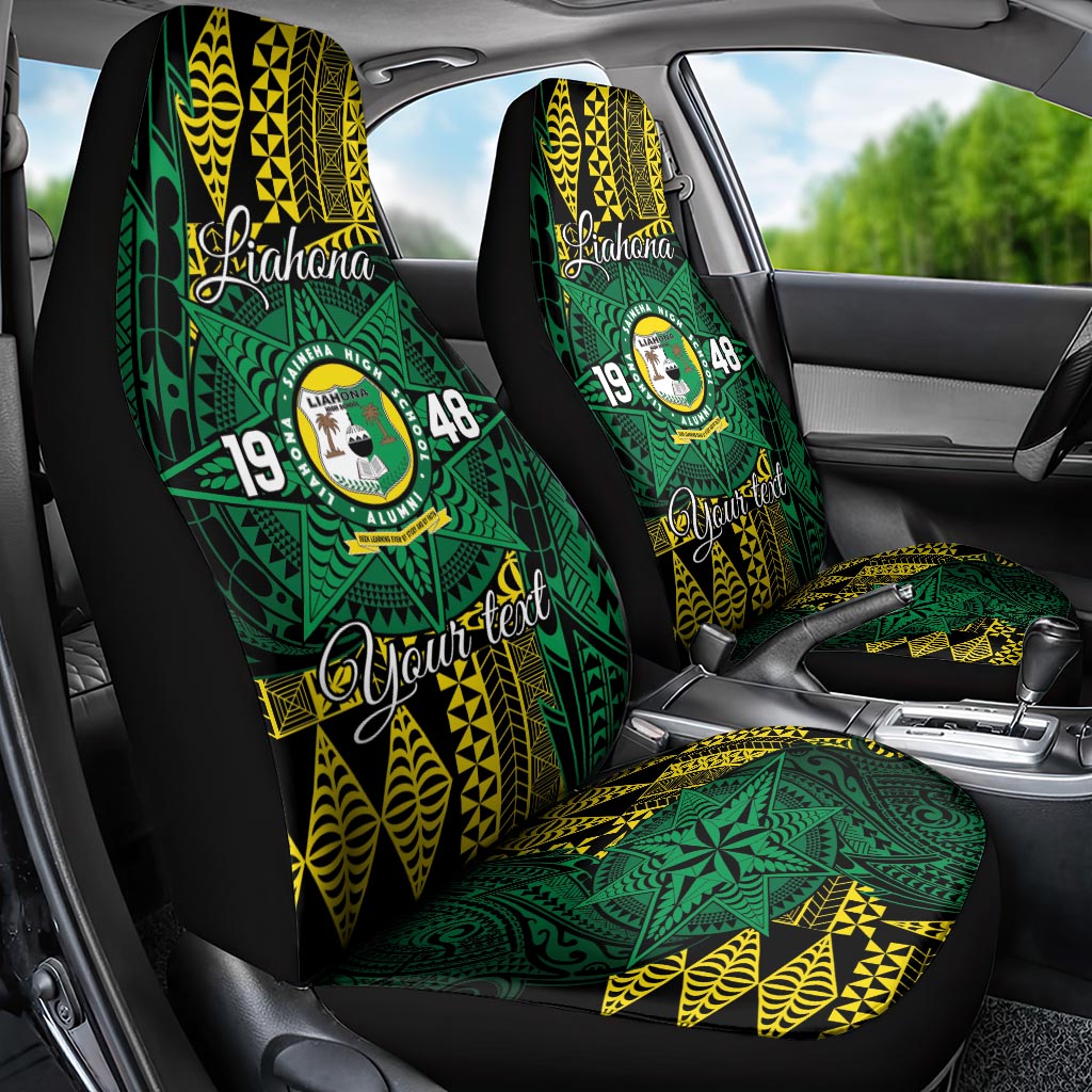 Personalised Tonga Liahona High School Car Seat Cover Since 1948 Special Kupesi Pattern LT9 - Polynesian Pride