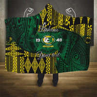 Personalised Tonga Liahona High School Hooded Blanket Since 1948 Special Kupesi Pattern LT9 One Size Green - Polynesian Pride