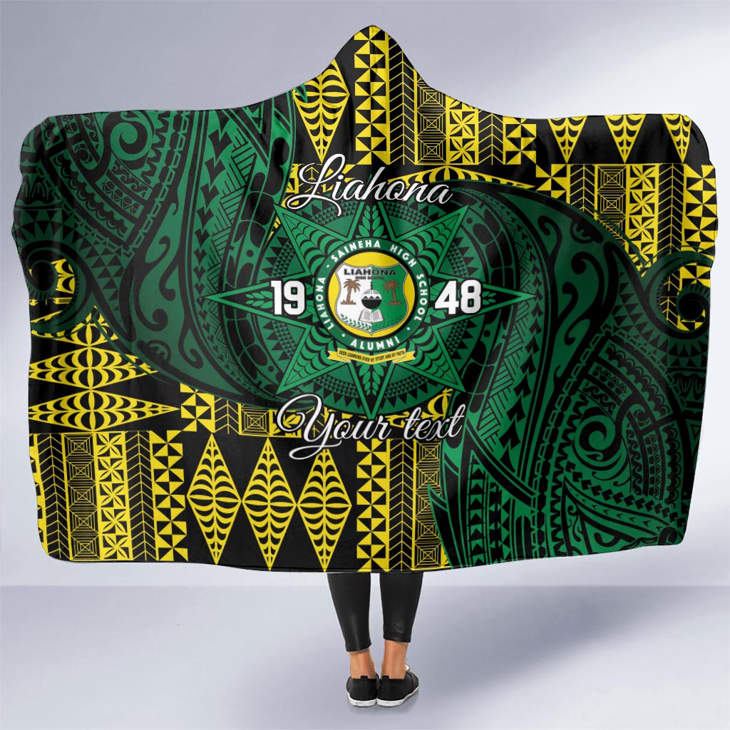 Personalised Tonga Liahona High School Hooded Blanket Since 1948 Special Kupesi Pattern LT9 - Polynesian Pride