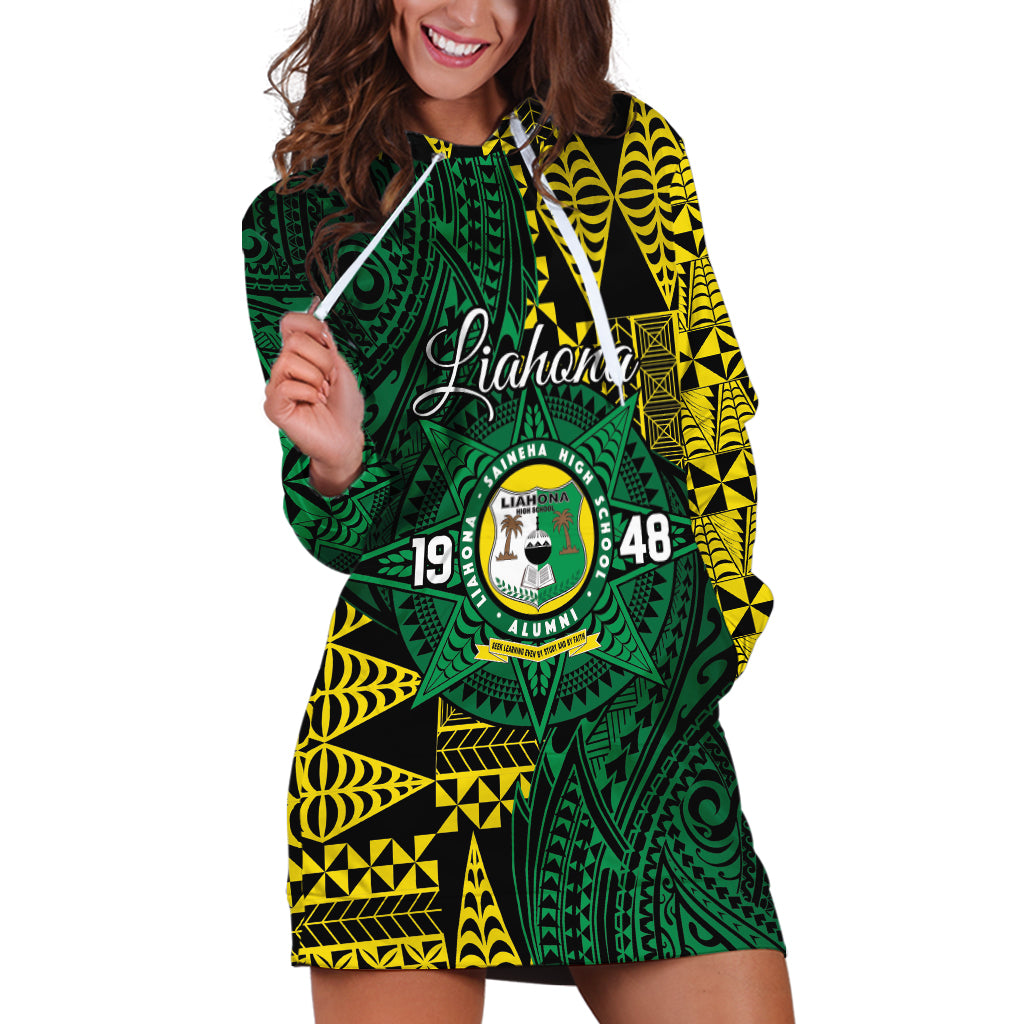 Personalised Tonga Liahona High School Hoodie Dress Since 1948 Special Kupesi Pattern