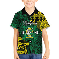 Personalised Tonga Liahona High School Kid Hawaiian Shirt Since 1948 Special Kupesi Pattern LT9 Kid Green - Polynesian Pride