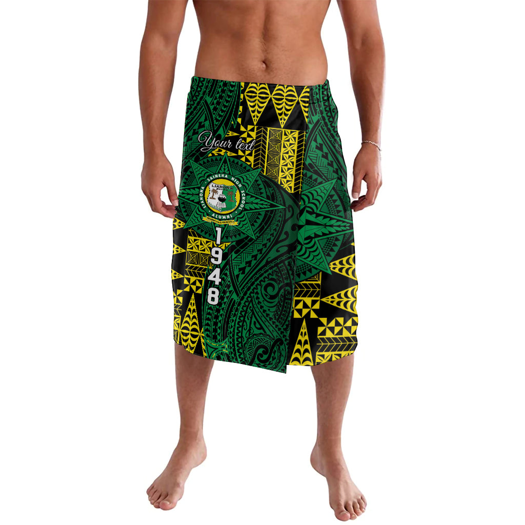 Personalised Tonga Liahona High School Lavalava Since 1948 Special Kupesi Pattern LT9 Green - Polynesian Pride