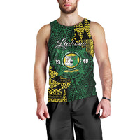 Personalised Tonga Liahona High School Men Tank Top Since 1948 Special Kupesi Pattern LT9 - Polynesian Pride