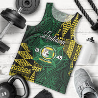 Personalised Tonga Liahona High School Men Tank Top Since 1948 Special Kupesi Pattern LT9 - Polynesian Pride
