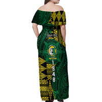 Personalised Tonga Liahona High School Off Shoulder Maxi Dress Since 1948 Special Kupesi Pattern LT9 - Polynesian Pride