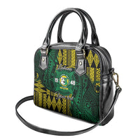 Personalised Tonga Liahona High School Shoulder Handbag Since 1948 Special Kupesi Pattern LT9 - Polynesian Pride