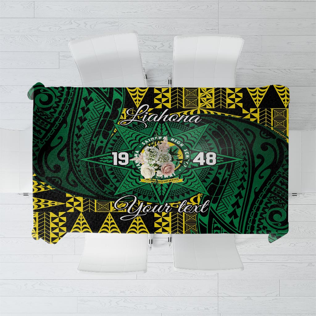 Personalised Tonga Liahona High School Tablecloth Since 1948 Special Kupesi Pattern