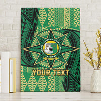 Personalised Tonga Saineha High School Canvas Wall Art Since 1978 Special Kupesi Pattern LT9 Without Frame Green - Polynesian Pride