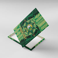 Personalised Tonga Saineha High School Canvas Wall Art Since 1978 Special Kupesi Pattern LT9 With Frame Green - Polynesian Pride