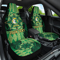 Personalised Tonga Saineha High School Car Seat Cover Since 1978 Special Kupesi Pattern LT9 One Size Green - Polynesian Pride