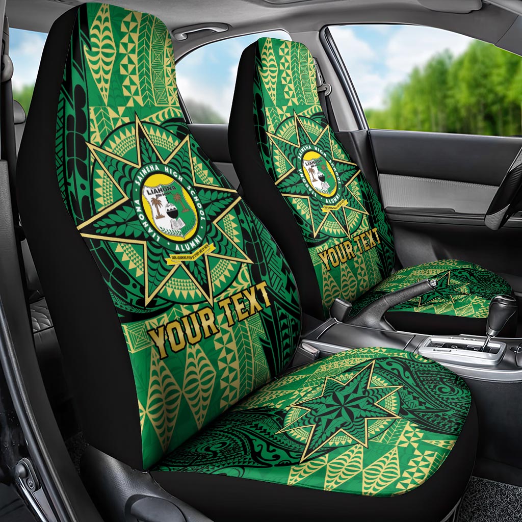 Personalised Tonga Saineha High School Car Seat Cover Since 1978 Special Kupesi Pattern LT9 - Polynesian Pride