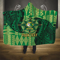 Personalised Tonga Saineha High School Hooded Blanket Since 1978 Special Kupesi Pattern LT9 One Size Green - Polynesian Pride