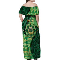 Personalised Tonga Saineha High School Off Shoulder Maxi Dress Since 1978 Special Kupesi Pattern LT9 - Polynesian Pride