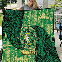 Personalised Tonga Saineha High School Quilt Since 1978 Special Kupesi Pattern LT9 Green - Polynesian Pride