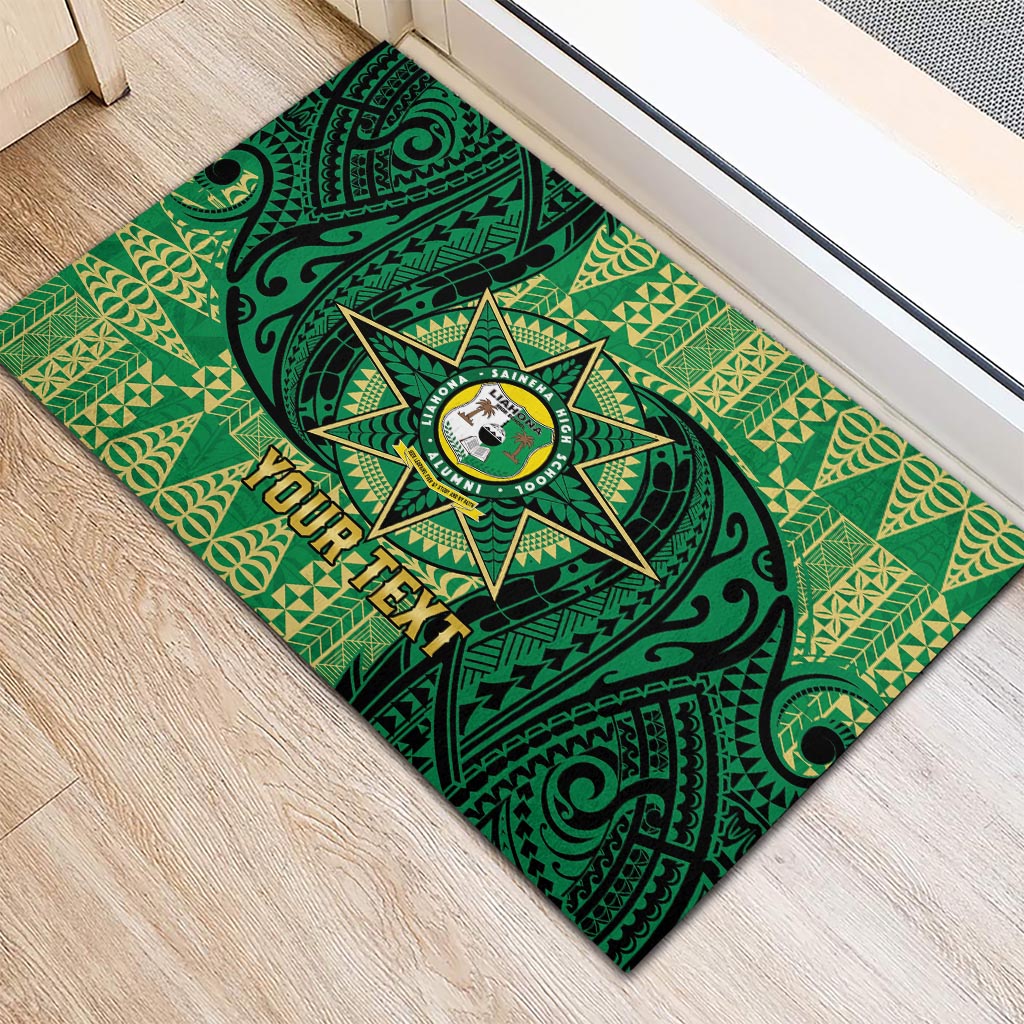 Personalised Tonga Saineha High School Rubber Doormat Since 1978 Special Kupesi Pattern LT9 - Polynesian Pride