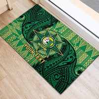 Personalised Tonga Saineha High School Rubber Doormat Since 1978 Special Kupesi Pattern LT9 - Polynesian Pride