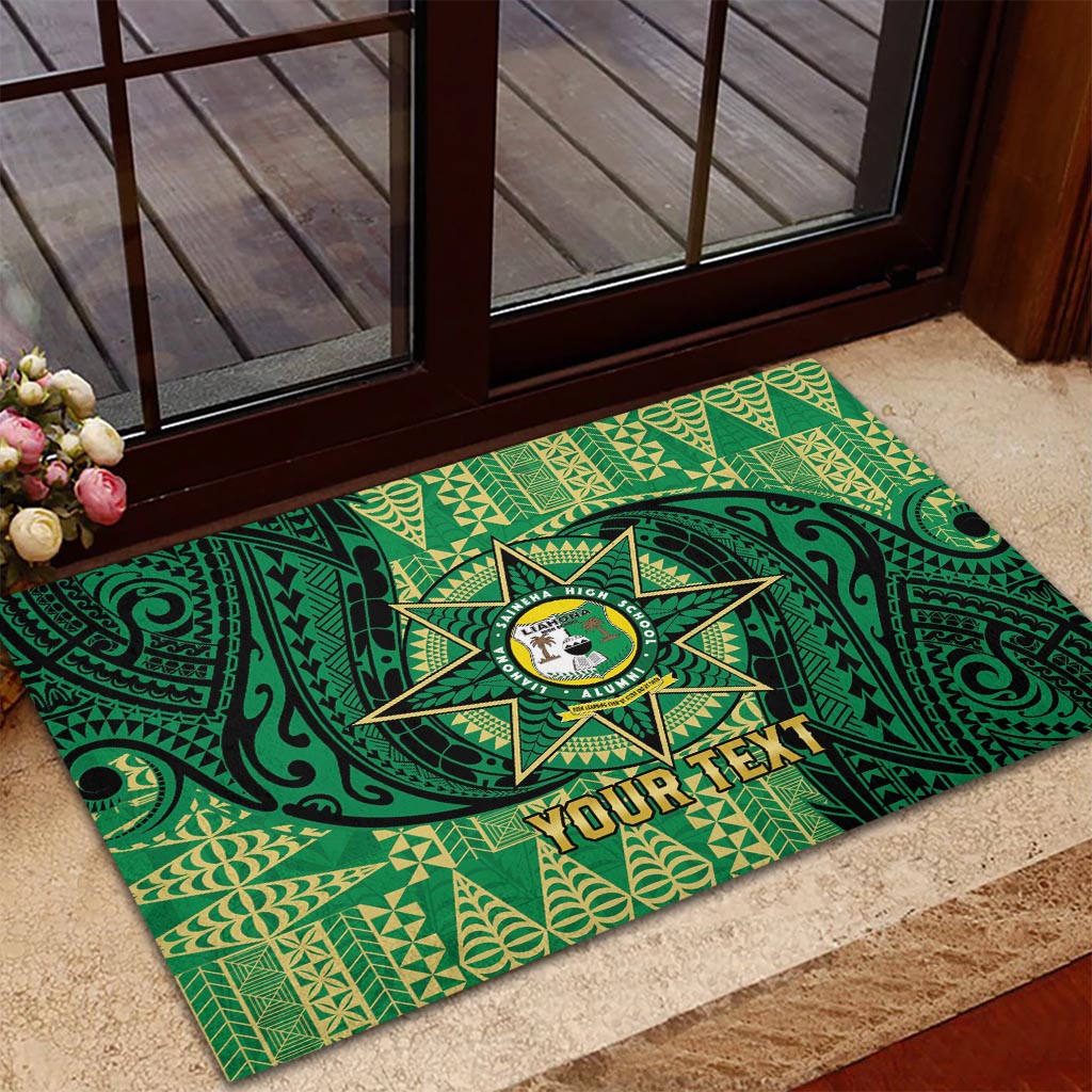Personalised Tonga Saineha High School Rubber Doormat Since 1978 Special Kupesi Pattern LT9 - Polynesian Pride