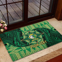 Personalised Tonga Saineha High School Rubber Doormat Since 1978 Special Kupesi Pattern LT9 - Polynesian Pride