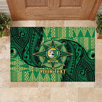 Personalised Tonga Saineha High School Rubber Doormat Since 1978 Special Kupesi Pattern LT9 - Polynesian Pride