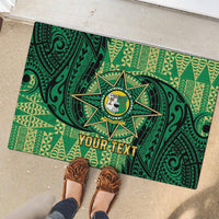 Personalised Tonga Saineha High School Rubber Doormat Since 1978 Special Kupesi Pattern LT9 - Polynesian Pride