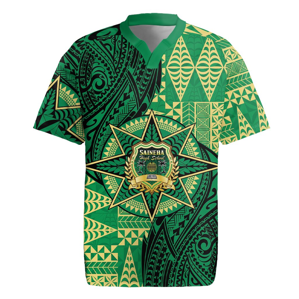 Personalised Tonga Saineha High School Rugby Jersey Since 1978 Special Kupesi Pattern LT9 Green - Polynesian Pride