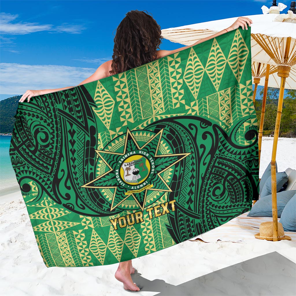 Personalised Tonga Saineha High School Sarong Since 1978 Special Kupesi Pattern LT9 One Size 44 x 66 inches Green - Polynesian Pride