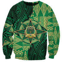 Personalised Tonga Saineha High School Sweatshirt Since 1978 Special Kupesi Pattern LT9 Unisex Green - Polynesian Pride