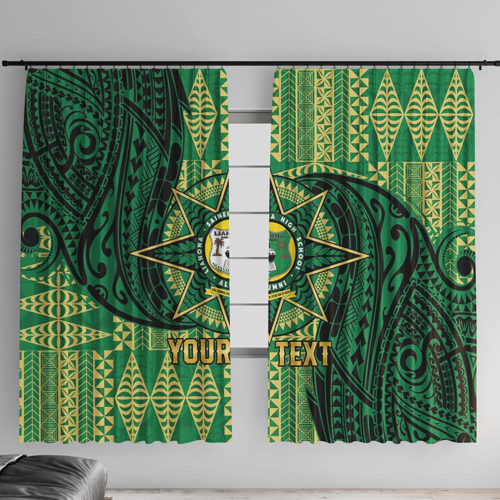 Personalised Tonga Saineha High School Window Curtain Since 1978 Special Kupesi Pattern