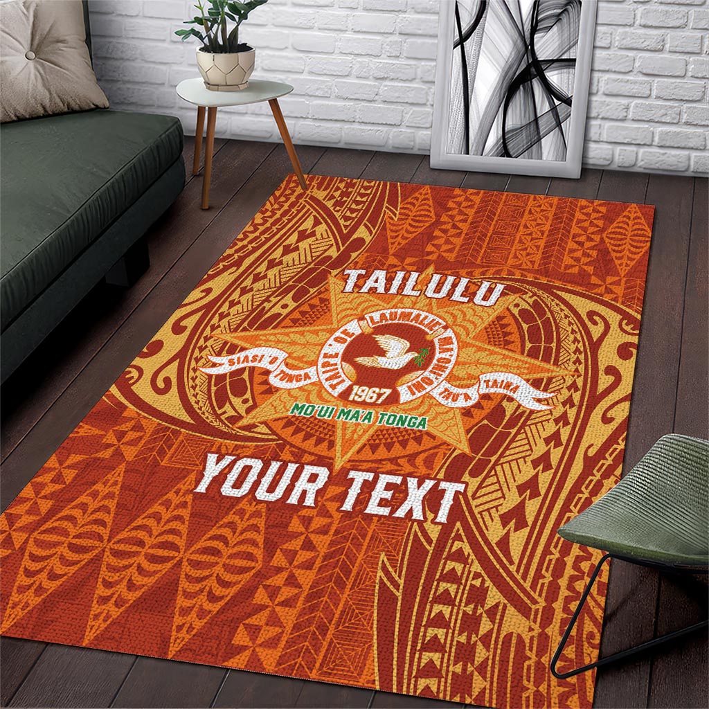 Personalised Tonga Tailulu College Area Rug Since 1967 Special Kupesi Pattern Version 1 LT9 Gold - Polynesian Pride