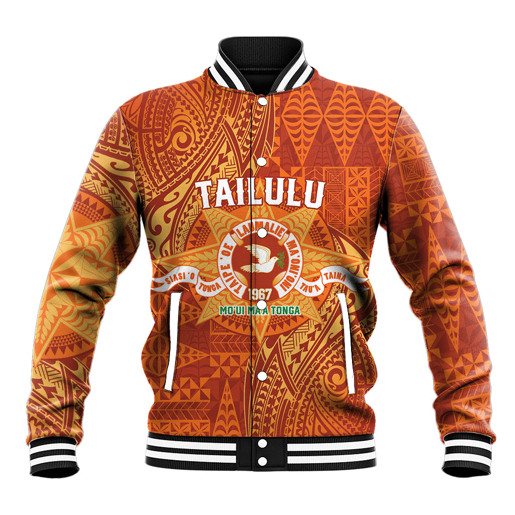 Personalised Tonga Tailulu College Baseball Jacket Since 1967 Special Kupesi Pattern Version 1 LT9 Unisex Gold - Polynesian Pride