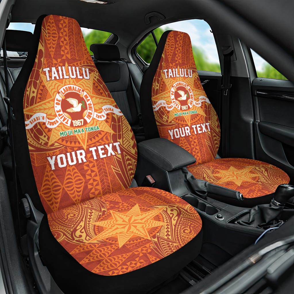 Personalised Tonga Tailulu College Car Seat Cover Since 1967 Special Kupesi Pattern Version 1 LT9 One Size Gold - Polynesian Pride