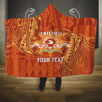 Personalised Tonga Tailulu College Hooded Blanket Since 1967 Special Kupesi Pattern Version 1 LT9 One Size Gold - Polynesian Pride
