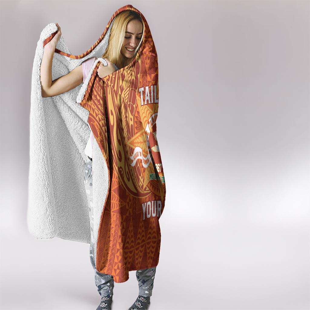 Personalised Tonga Tailulu College Hooded Blanket Since 1967 Special Kupesi Pattern Version 1 LT9 - Polynesian Pride