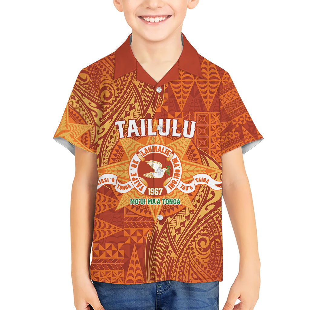 Personalised Tonga Tailulu College Kid Hawaiian Shirt Since 1967 Special Kupesi Pattern Version 1 LT9 Kid Gold - Polynesian Pride