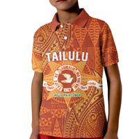 Personalised Tonga Tailulu College Kid Polo Shirt Since 1967 Special Kupesi Pattern Version 1 LT9 Kid Gold - Polynesian Pride