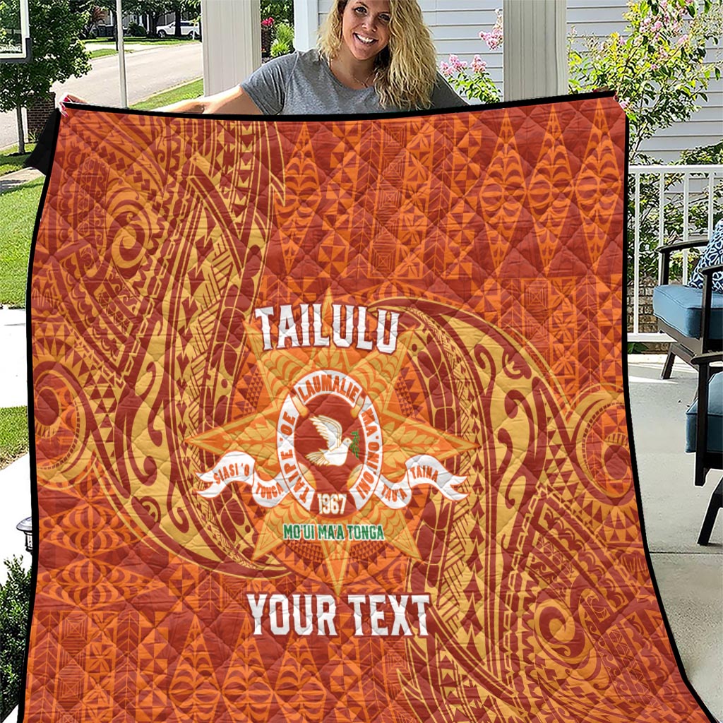 Personalised Tonga Tailulu College Quilt Since 1967 Special Kupesi Pattern Version 1 LT9 Gold - Polynesian Pride
