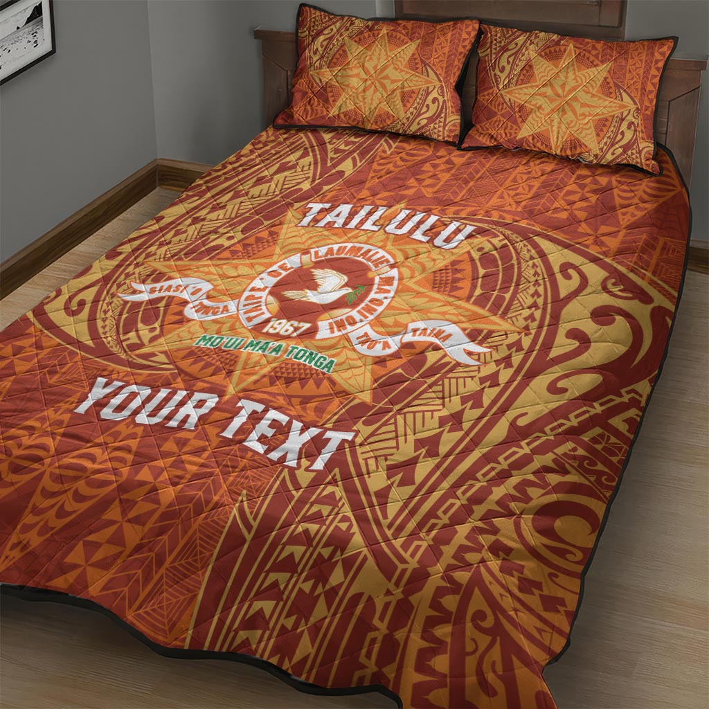 Personalised Tonga Tailulu College Quilt Bed Set Since 1967 Special Kupesi Pattern Version 1 LT9 - Polynesian Pride