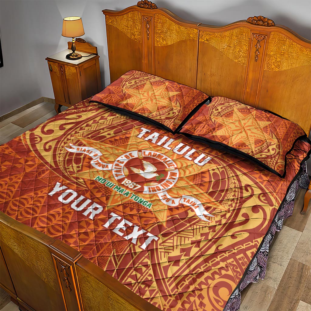 Personalised Tonga Tailulu College Quilt Bed Set Since 1967 Special Kupesi Pattern Version 1 LT9 - Polynesian Pride