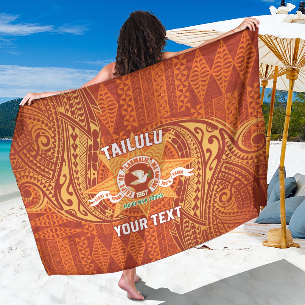Personalised Tonga Tailulu College Sarong Since 1967 Special Kupesi Pattern Version 1 LT9 One Size 44 x 66 inches Gold - Polynesian Pride