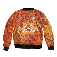 Personalised Tonga Tailulu College Sleeve Zip Bomber Jacket Since 1967 Special Kupesi Pattern Version 1 LT9 - Polynesian Pride