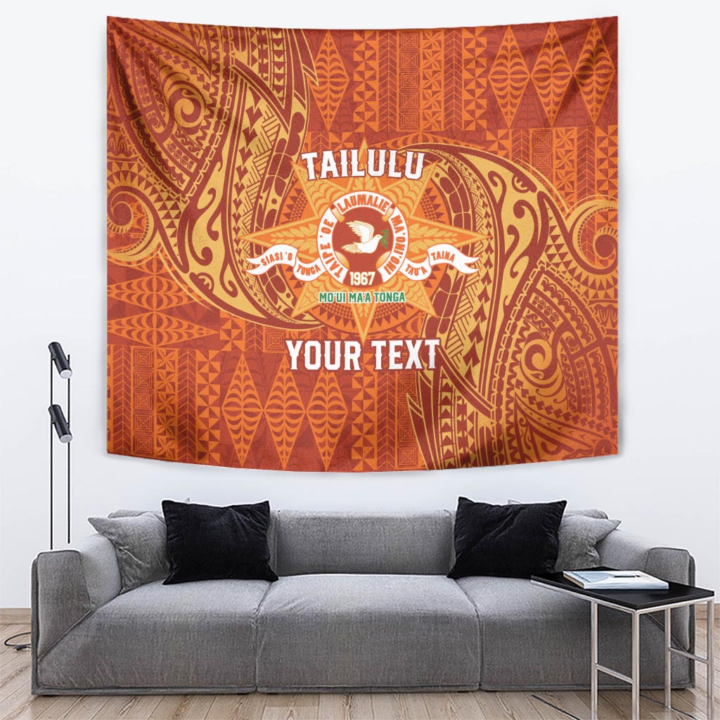 Personalised Tonga Tailulu College Tapestry Since 1967 Special Kupesi Pattern Version 1 LT9 Gold - Polynesian Pride