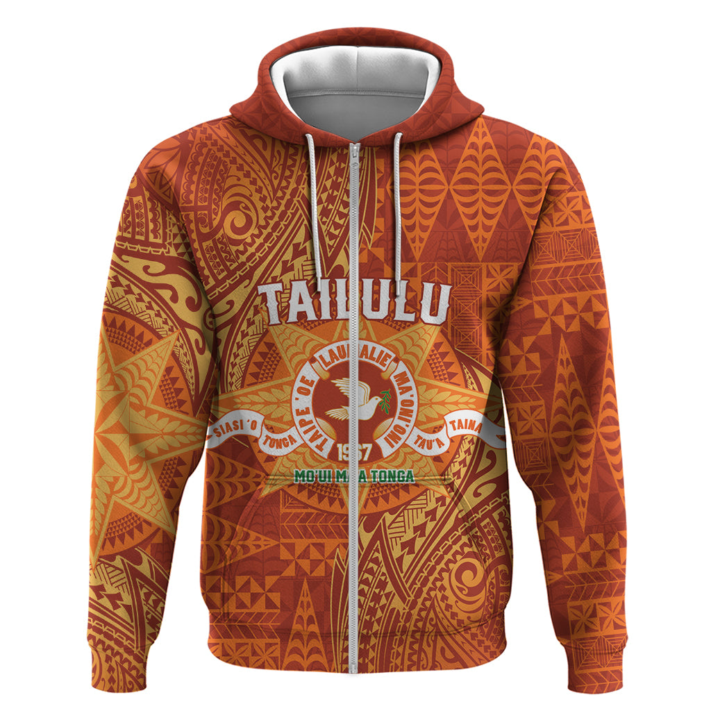 Personalised Tonga Tailulu College Zip Hoodie Since 1967 Special Kupesi Pattern Version 1 LT9 Zip Hoodie Gold - Polynesian Pride