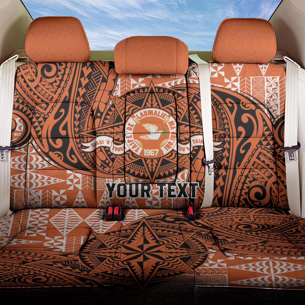 Personalised Tonga Tailulu College Back Car Seat Cover Since 1967 Special Kupesi Pattern Version 2 LT9 One Size Black - Polynesian Pride