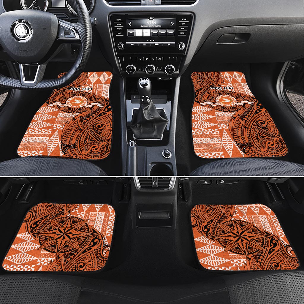 Personalised Tonga Tailulu College Car Mats Since 1967 Special Kupesi Pattern Version 2 LT9 Set 4pcs Black - Polynesian Pride