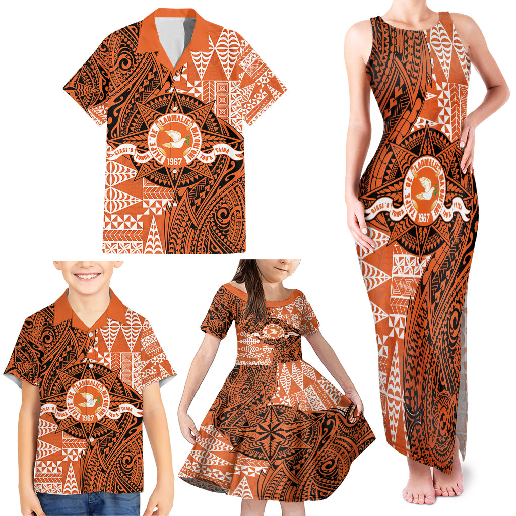 Personalised Tonga Tailulu College Family Matching Tank Maxi Dress and Hawaiian Shirt Since 1967 Special Kupesi Pattern Version 2