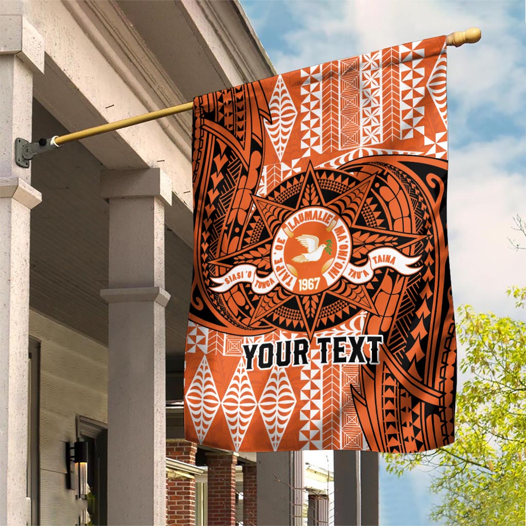 Personalised Tonga Tailulu College Garden Flag Since 1967 Special Kupesi Pattern Version 2 LT9 House Flag Black - Polynesian Pride