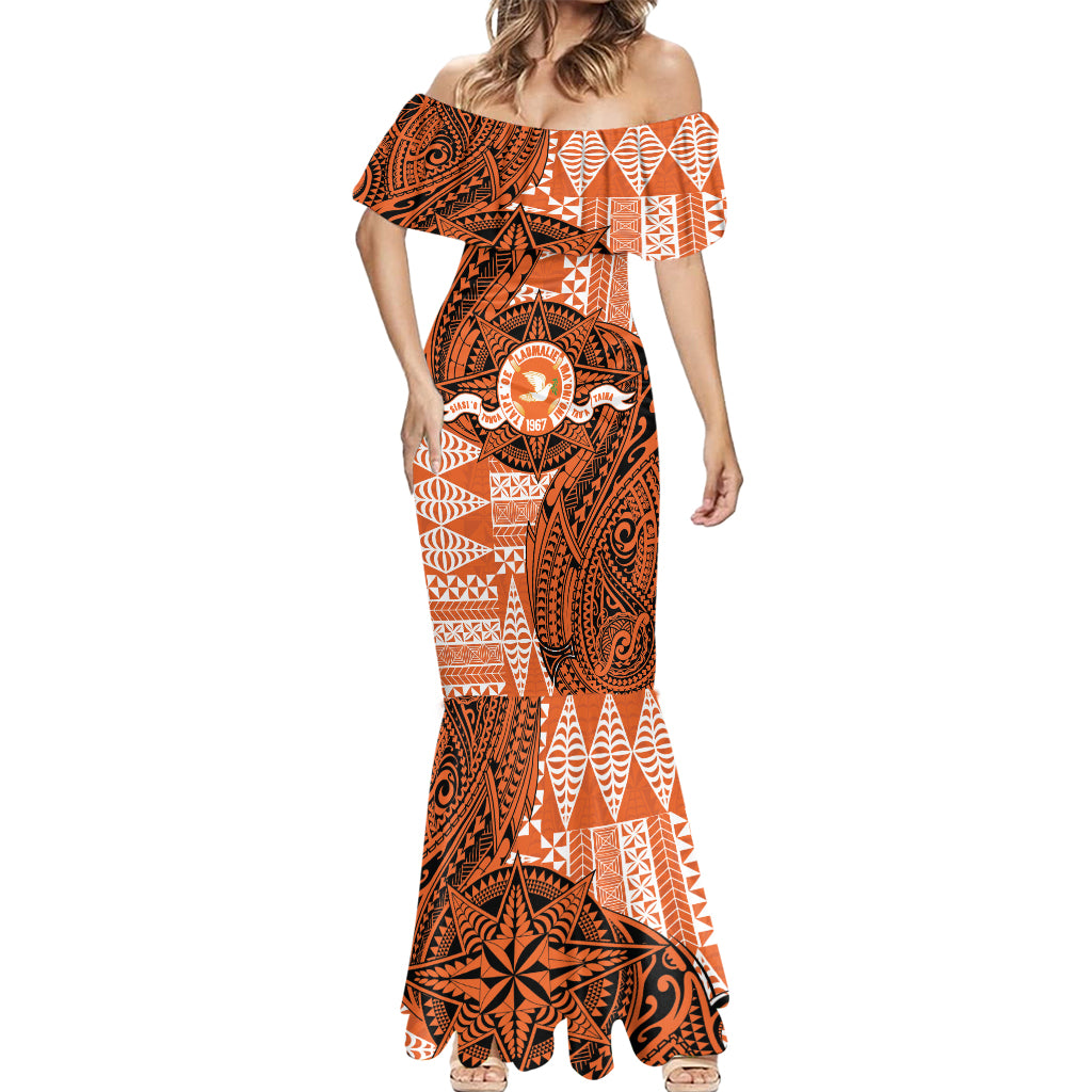 Personalised Tonga Tailulu College Mermaid Dress Since 1967 Special Kupesi Pattern Version 2 LT9 - Polynesian Pride