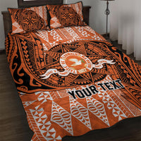 Personalised Tonga Tailulu College Quilt Bed Set Since 1967 Special Kupesi Pattern Version 2 LT9 Black - Polynesian Pride