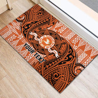 Personalised Tonga Tailulu College Rubber Doormat Since 1967 Special Kupesi Pattern Version 2 LT9 - Polynesian Pride